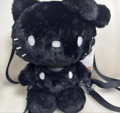 Zaino peluche Hello Kitty borsa nera nuovo usato unisex regalo bambini - Immagine 1 di 4