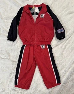 Vintage Kid Athlete Wisconsin Badgers Windbreaker Pants Set Size 24 Months - Picture 1 of 10