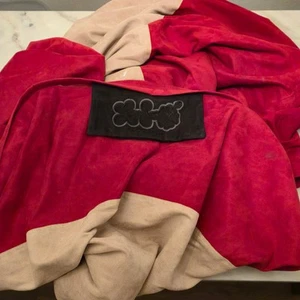 Love Sac Super Sac Copertura Poltrona Super Morbida Borsa a Fagioli Traversa Zip Rosso - Foto 1 di 5