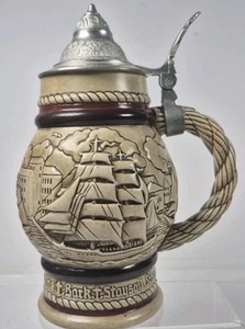 Vintage Bierstein 1977 brasilianischer handgefertigter Becher für Avon maritimes Motiv - Bild 1 von 10