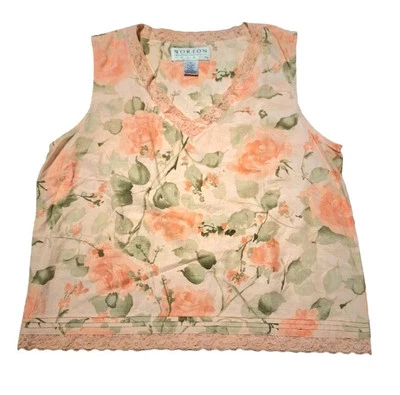 Top De Colección Cottagecore Floral Encaje Talla L Rosa Lino Bloomcore Boho Coqueta Lolita Foto 1 de 4