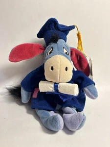 2001 Disney Store Mini Sitzsack Plüsch Abschluss Eeyore Diplom Mütze Kleid - Bild 1 von 6