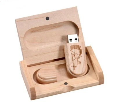 High Speed Free Custom Wedding Gift Logo Wood USB Flash Stick Pen Drive Box - Image 1 of 4