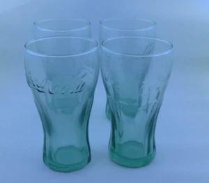 Set di 4 occhiali vintage Libby Coca Cola 5 oz tinta verde - Foto 1 di 3