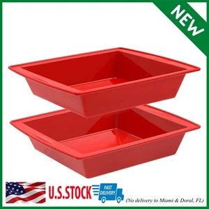 Silicone Square Cake Pan8x8 Baking Pan Brownie Pan-Set of 2 -Nonstick Silicone - Picture 1 of 8