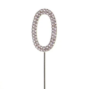 Cake Topper Numbers Silver Diamond Birthday Anniversary Party Decorations - Picture 1 of 50