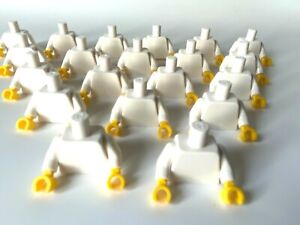 LEGO® 20 x weißer Torso ( Oberkörper ) mit gelben Händen und weißen Armen, Neu 