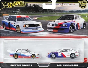 Paquete de 2 Hot Wheels JBK99 Premium Car Culture 2001 BMW M3 GTR y BMW 320 Grupo 5 - Imagen 1 de 1