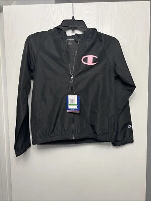 Cortavientos Champion Niña Negro Cremallera Completa Logo Talla Grande Nuevo Con Etiquetas Foto 1 de 4