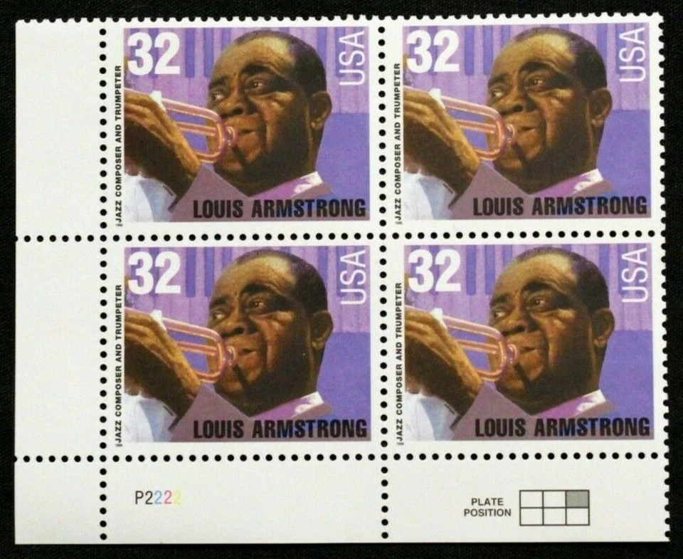 US Plate Blocks Stamps #2982 ~ 1995 LOUIS ARMSTRONG 32c MNH SP1157 - Image 1 of 1