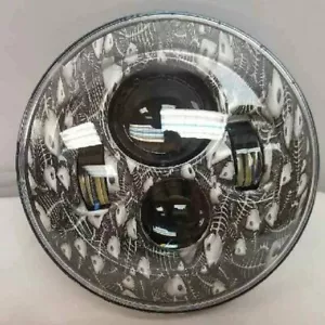 7″ REPLACEMENT DEAD FISH DESIGN PROJECTOR LED LIGHT BULB HEADLIGHT FOR HARLEY - Imagen 1 de 1