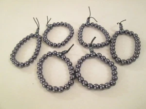 6 STRÄNGE PERLEN "HÄMATIT" OPTIK DUNKELGRAU - CA. Je 7 ZOLL   - Bild 1 von 8