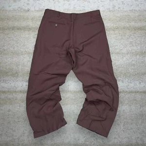 Vintage Habands Dress Pants 36x30 Brown Baggy Wide Leg Pleated Flannel Lined 90s - Picture 1 of 4