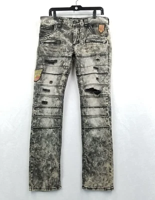 Pantalones de mezclilla Affliction para hombre 33 x 33 Ace Rising Sable negros premium roca gótica Foto 1 de 4