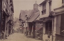 Vetro Bretagna Scena Di Strada Vintage Albumina Verso 1880