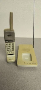 Vintage 90er Sony Schnurloses Telefon SPP-95 - GETESTET FUNKTIONIERT. VERFÄRBT/GELB  - Bild 1 von 10