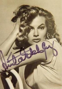 ANITA EKBERG 1960s ACTRESS/MODEL RARE SIGNED PHOTO PRINT 8 x 6 CHARITY LIST 3 - Picture 1 of 1