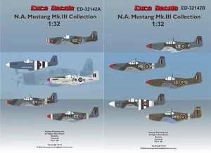 EURODECALS ED-32142A+B NORTH AMERICAN MUSTANG Mk.III MODELO CALCOMANÍAS TRANSFERENCIAS 1/32 - Imagen 1 de 13