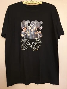 Vintage:AC/DC T-Shirt Herren schwarz, Band mit Unterschriften als Aufdruck, Kult - Bild 1 von 2