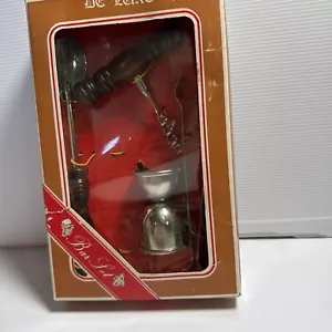 4 Piece BAR SET with Wood Handles 4-5" - Vintage Made in Taiwan in Original Box - Picture 1 of 9