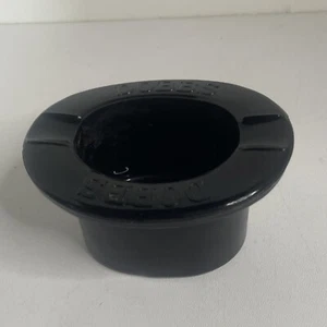 1930's Dobbs Hat Black Glass Advertising Ashtray Antique Art Deco - Picture 1 of 7