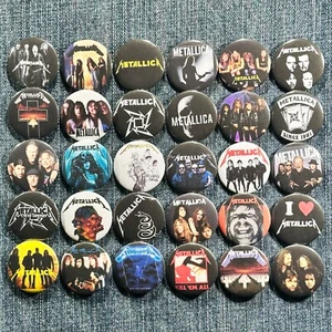 METALLICA 80s 90s Music 1.5" Pinback Buttons Heavy Metal Hard Rock Band, 30 Pins - Picture 1 of 9