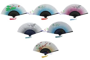 Handfächer Fächer aus Stoff und Holz mit schönen Motiven   - Bild 1 von 21