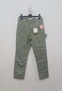 YMI Girl High Rise Carpenter Straight Leg Women's Denim Pants 14 Olive Green - Picture 1 of 12