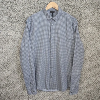 Camisa Emporio Armani Para Hombres XXL 2XL Negra Abotonada Calce Ajustado Elástico Algodón Foto 1 de 4