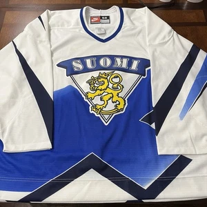 Vintage Finnland Hockey Trikot Nike Suomi Nationalmannschaft Authentic Fight Strap Gr. 58 - Bild 1 von 11