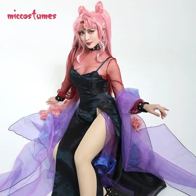 Costume cosplay donna gotico nero signora Chibiusa vestito donna vestito halloween - Immagine 1 di 4