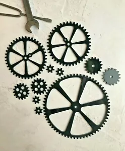 Steampunk Gears Interlocking Black Acrylic Meshing Cogs Gear Shapes Rotating - Picture 1 of 9