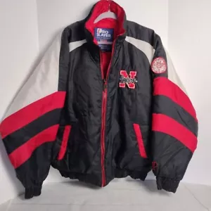 Vintage. Nebraska Huskers Pro Player XL Heavy Jacket Red Black & White - Bild 1 von 6