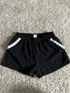One Step Up Girls Black Sunflower Detail Pocket Shorts Pull Up Size Large - Picture 1 of 6