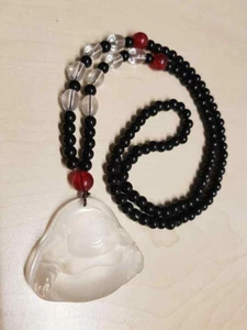Feng Shui Amuleto Buda con Cuentas de Vidrio, Cadena Buda FengShui - Imagen 1 de 2