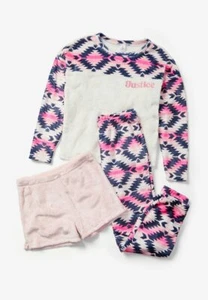 3 PC Justice Girls Pajamas Southwest Logo Shirt Pants Shorts 7 8 10 12 M L NEW - Picture 1 of 2