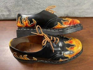 Tred Air Damen-Halbschuhe Leder Flammen Größe 8 Schnürschuhe schwarz TredAir England " - Bild 1 von 17