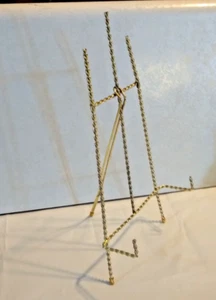 Vintage Twisted Brass Picture Display Easel Stand for Artwork Or Books 11 1/2" - Picture 1 of 7