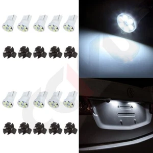 10x T10 White 6-3528-SMD LED Bulbs Instrument Gauge Cluster Dash Light w/ Socket - Picture 1 of 10
