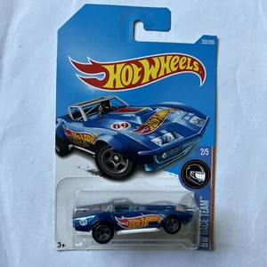 Hot Wheels 2017 '69 Corvette Racer Blue #352 HW Race Team 2/5 Long Card New - Picture 1 of 9