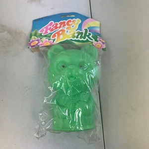 Lilliput Lane Vintage NOS Fancy Bank Plastic Green Bear Toy for Kids and Babies - Picture 1 of 2