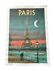 Paris Travel Vintage Art Print Canvas Unframed