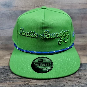 Seattle Sounders FC New Era The Golfer Script Snapback Hat Cap Rave Green NEW - Picture 1 of 13