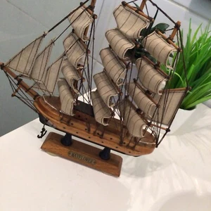 Antique Ship Model Wood Replica Mayflower Ship Boat Nautical 27cm - Picture 1 of 2