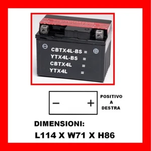 BATTERIA MOTO 12V 3AH CBTX4L-BS=YTX4L-BS= CBTX4L=YTX4L - Imagen 1 de 1