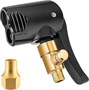 Locking Presta Schrader Air Chuck for Bike Tire, Dual Head Pump Nozzle with... - Picture 1 of 7