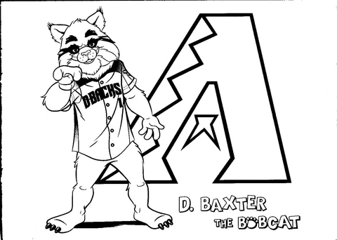 D. Baxter The Bobcat 4x6 Mascot Photo Coloring Page Arizona Diamondbacks Trivia Cover