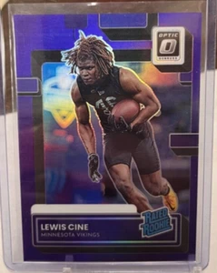 2022 Donruss Lewis Cine RC Optic Holo Preview Vikings Purple Prizm SSP #d/50 - Picture 1 of 2