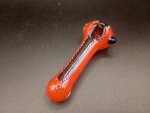 4" to 4.5" Red Dichro Glass Tobacco Smoking Hand Pipe Tobacco Pipe - Picture 1 of 8