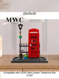Display Case Acrylic Case for LEGO Red London Telephone Box 21347 - Picture 1 of 5